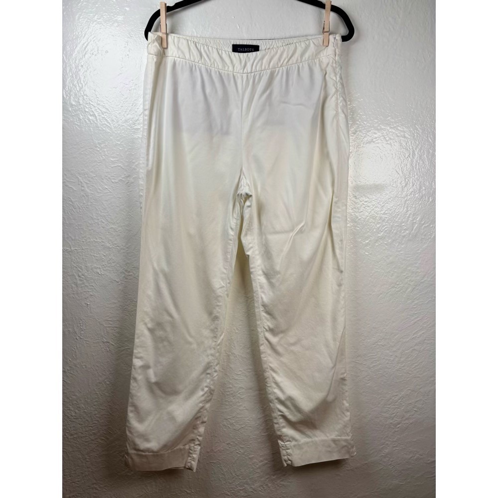 Talbots Chatham Ankle‎ Pants 8P White Coastal Quiet Luxury Preppy Capsule Resort